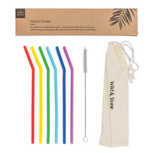 Load image into Gallery viewer, Silicone Drinking Straws - Reusable, BPA Free & Vegan - 6 Pack