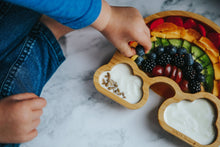 Load image into Gallery viewer, Baby Bamboo Weaning Suction Section Plate - Over The Rainbow