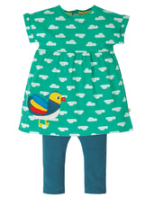 Load image into Gallery viewer, Olive Outfit - Pacific Aqua Clouds/Duck