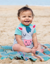 Load image into Gallery viewer, Smiley Summer Romper- Grey Marl/Pony