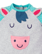 Load image into Gallery viewer, Smiley Summer Romper- Grey Marl/Pony