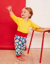 Load image into Gallery viewer, Blue Daisy Print Yoga Pants