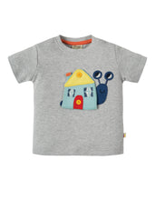 Load image into Gallery viewer, Button Off Applique Top -Grey Marl/Snail