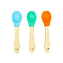 Load image into Gallery viewer, Baby Bamboo Weaning Spoons - Set of 3 - Blue, Green & Orange