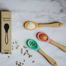 Load image into Gallery viewer, Baby Bamboo Weaning Spoons - Set of 3 - Blue, Green & Orange