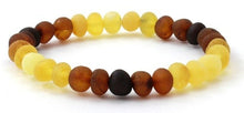 Load image into Gallery viewer, Adult Amber Unpolished Modern Rainbow Stretch Bracelet
