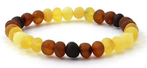 Adult Amber Unpolished Modern Rainbow Stretch Bracelet