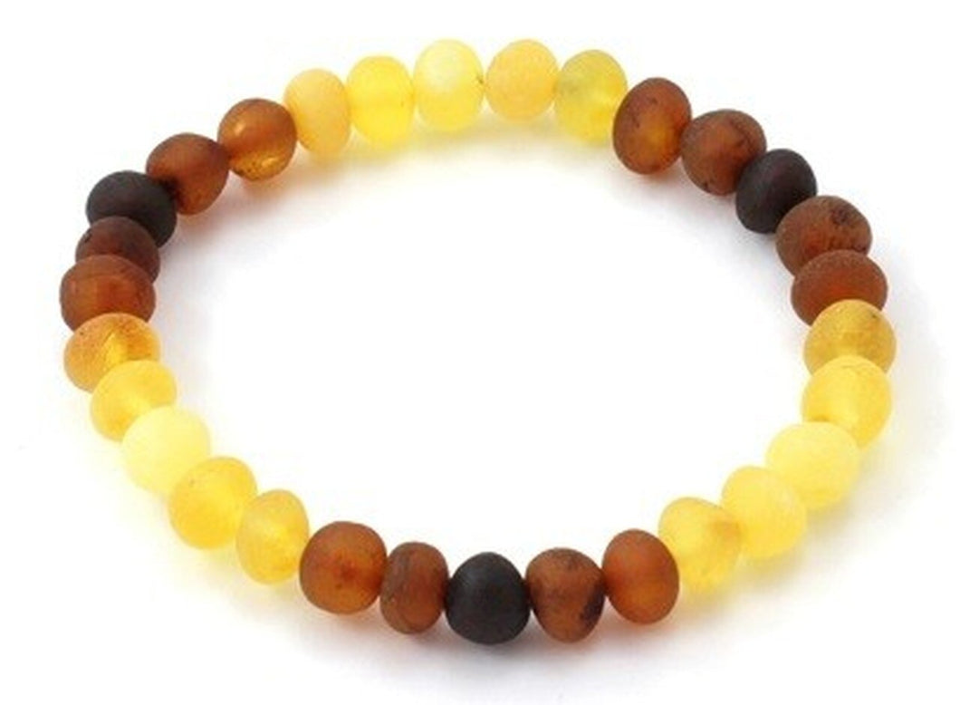 Adult Amber Unpolished Modern Rainbow Stretch Bracelet