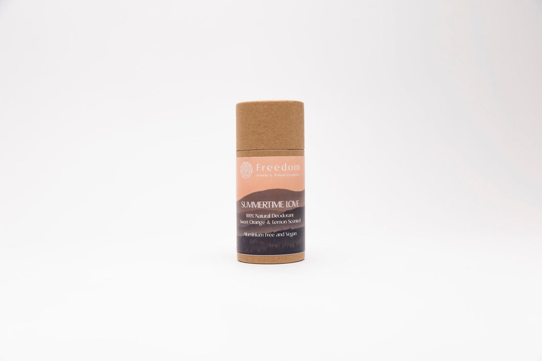 Summertime Love Natural Vegan Deodorant  - Sweet Orange and Lemon Scented - 70g
