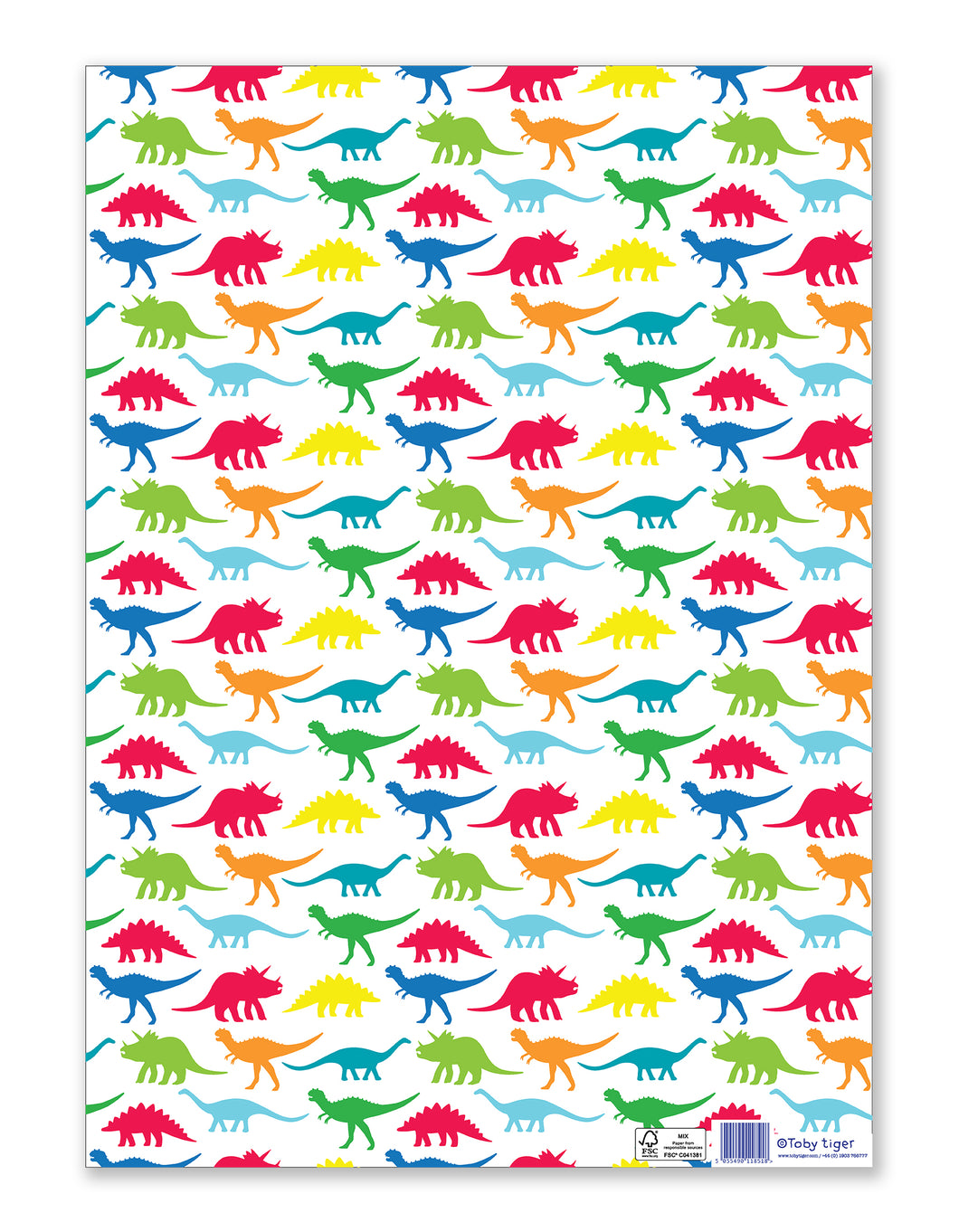 Multi Dino Wrapping Paper