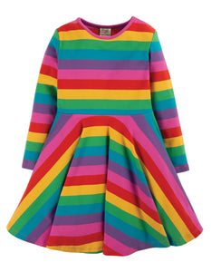 Sofia Skater Dress - Foxglove Rainbow Stripe