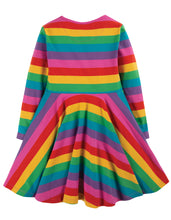 Load image into Gallery viewer, Sofia Skater Dress - Foxglove Rainbow Stripe

