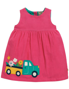 Lily Cord Dress - Flamingo/Flower truck