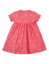 Load image into Gallery viewer, Jade Jersey Dress - Coral Polka Dot/Tractor
