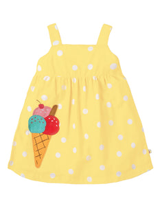 Jess Party Dress - Sunshine Polka dot/Ice Cream