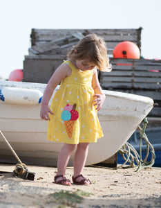 Jess Party Dress - Sunshine Polka dot/Ice Cream