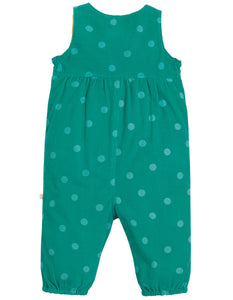 Willow Cord Dungarees -Topaz Blue Polka/Rainbow
