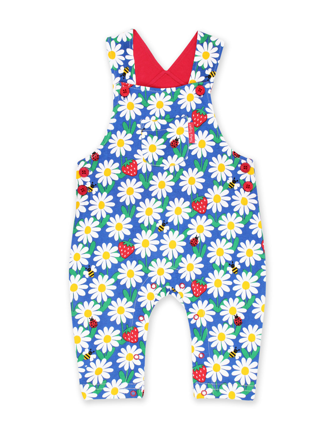 Blue Daisy Print Dungarees