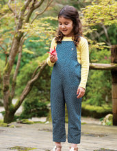 Load image into Gallery viewer, Lexi Linen Dungarees - Steely Blue Scatter Spot
