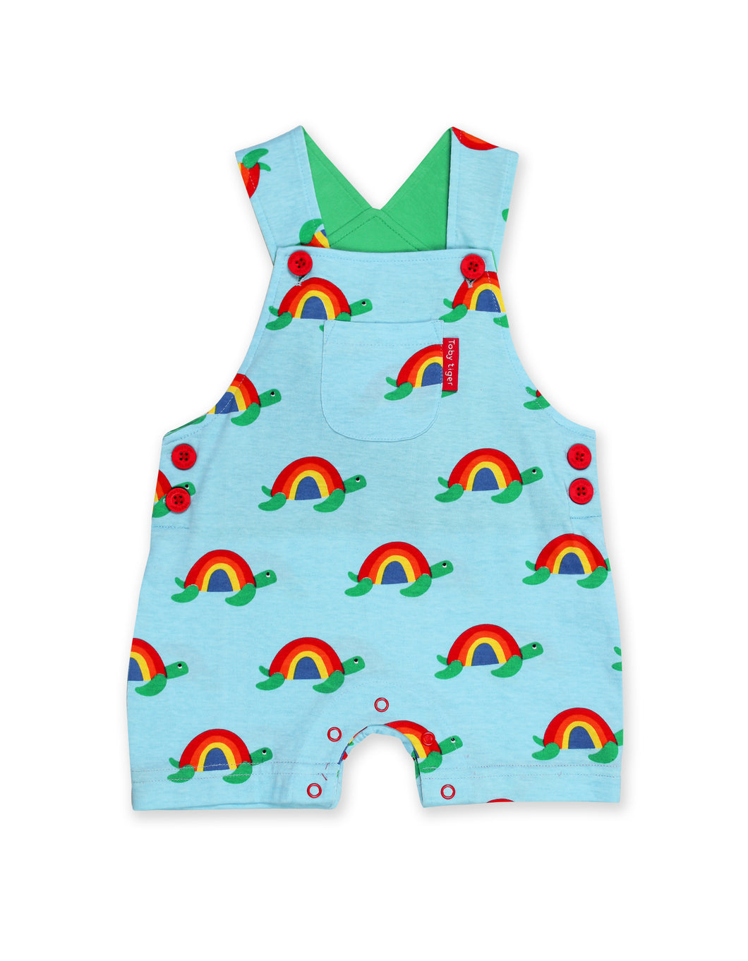 Multi Turtle Print Dungaree Shorts