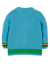 Load image into Gallery viewer, Cuddly Knitted Cardigan - Mid Blue/Bee
