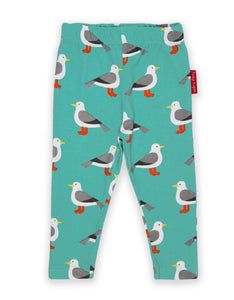 Teal Seagull Print Leggings