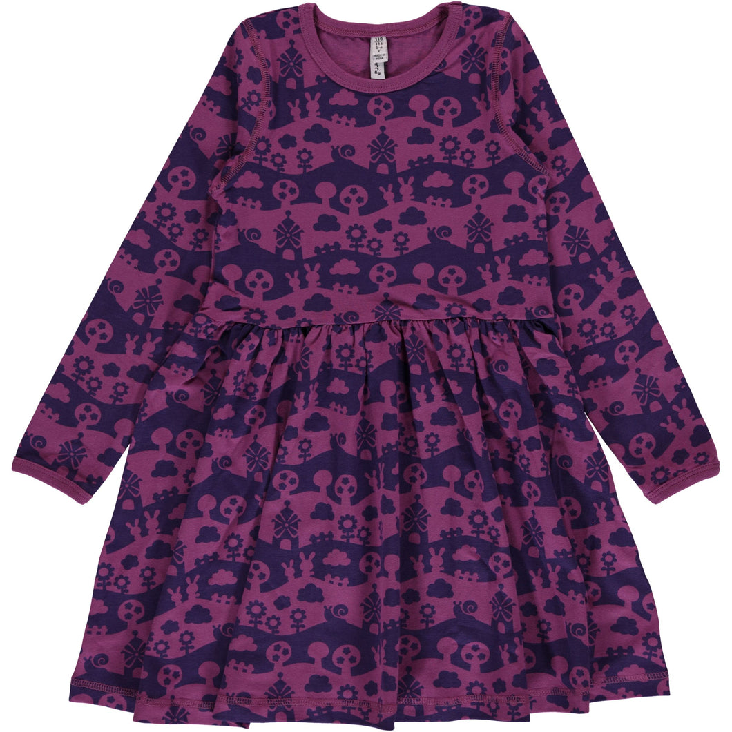 Purple Landscape Spin Dress