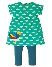 Load image into Gallery viewer, Olive Outfit - Pacific Aqua Clouds/Duck

