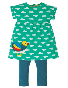 Olive Outfit - Pacific Aqua Clouds/Duck