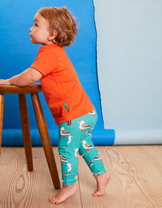 Teal Seagull Print Leggings
