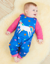 Load image into Gallery viewer, Rainbow Unicorn Applique Slungarees
