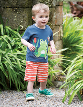 Load image into Gallery viewer, Little Stripy Shorts - Warm Orange Breton

