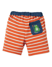 Load image into Gallery viewer, Little Stripy Shorts - Warm Orange Breton
