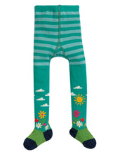 Load image into Gallery viewer, Little Norah Tights - Bright Aqua/Flower Garden
