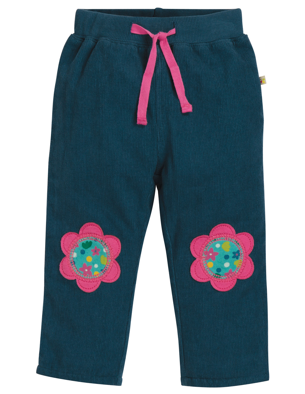 Little Cord Patch Trousers - Space Blue/Flower