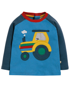 Henry Raglan Top - Sail Blue/Tractor