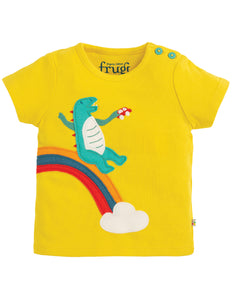 Scout Applique Top - Sunflower/Dino