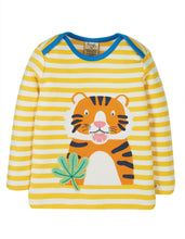 Load image into Gallery viewer, Bobby Applique Top - Bumble Bee Stripe/Tiger
