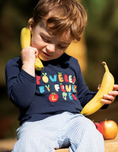 Load image into Gallery viewer, Chatter Applique Top - Indigo Fruit
