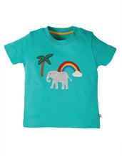 Load image into Gallery viewer, Little Creature Applique Top - Pacific Aqua/Elephant
