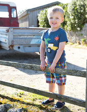 Load image into Gallery viewer, Little Creature Applique Top - Marine Blue/Tractor
