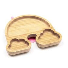 Load image into Gallery viewer, Baby Bamboo Weaning Suction Section Plate - Over The Rainbow
