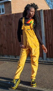 Gold Corduroy Oversized Baggy Dungarees