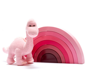 Fair trade Handmade Wooden Rainbow - Pink