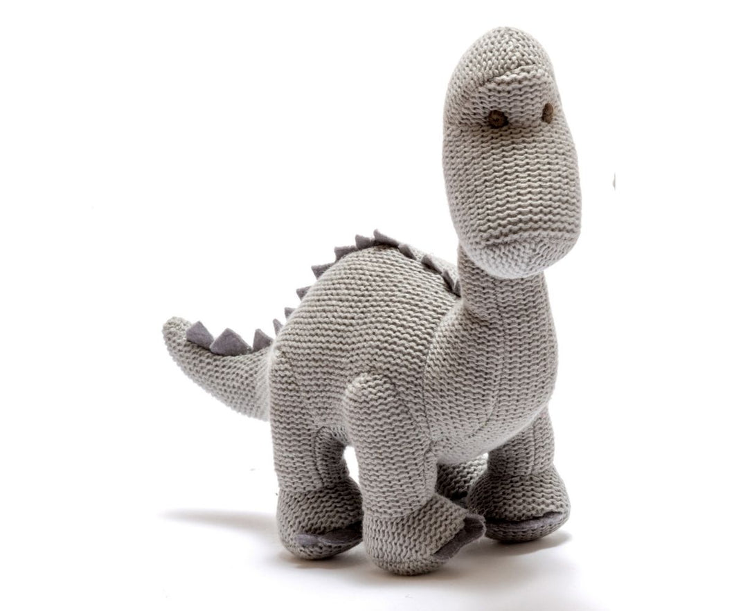 Knitted Small Grey Diplodocus Dinosaur