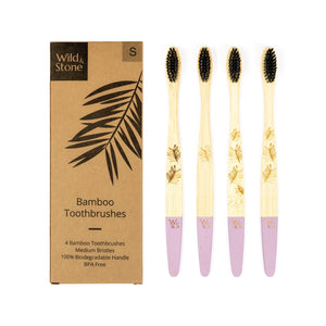 Adult Bamboo Toothbrush - 4 Pack - Ultra Soft Bristles